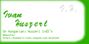 ivan huszerl business card